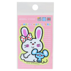 Japan Sanrio Vinyl Sticker - Bunny & Matty : Retro Rabbit Mouse