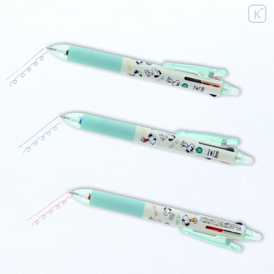 Japan Peanuts FriXion Ball 3 Slim Color Multi Erasable Gel Pen - Snoopy & Woodstock : Joe Cool Mint - 3