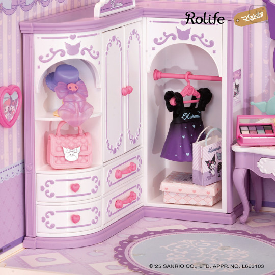 Japan Sanrio DIY Miniature House Set - Kuromi : Dressing Room Rolife - 3