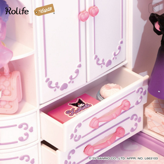 Japan Sanrio DIY Miniature House Set - Kuromi : Dressing Room Rolife - 4