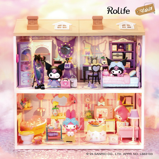 Japan Sanrio DIY Miniature House Set - Kuromi : Bedroom Rolife - 4