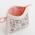 Japan San-X Mini Flat Pouch Multi-Case with Carabiner - Sumikko Gurashi : Sumikko's Favorite Shirokuma Light Pink - 3