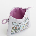 Japan San-X Mini Flat Pouch Multi-Case with Carabiner - Sumikko Gurashi : Sumikko's Favorite Tokage Light Blue - 3