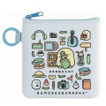 Japan San-X Mini Flat Pouch Multi-Case with Carabiner - Sumikko Gurashi : Sumikko's Favorite Penguin? - 1