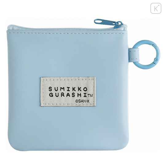 Japan San-X Mini Flat Pouch Multi-Case with Carabiner - Sumikko Gurashi : Sumikko's Favorite Penguin? - 2