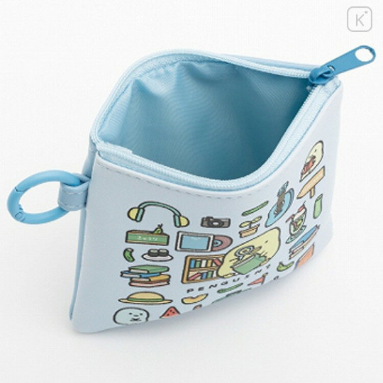 Japan San-X Mini Flat Pouch Multi-Case with Carabiner - Sumikko Gurashi : Sumikko's Favorite Penguin? - 3
