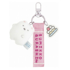 Japan San-X Mascot Keychain - Sumikko Gurashi : Sumikko's Favorite Shirokuma & Cake