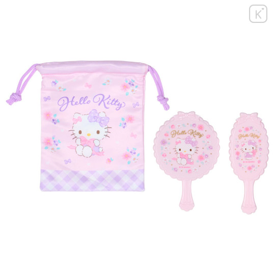 Japan Sanrio Original Mirror & Brush Set - Hello Kitty - 1