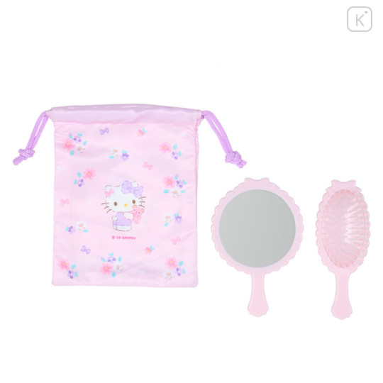 Japan Sanrio Original Mirror & Brush Set - Hello Kitty - 2