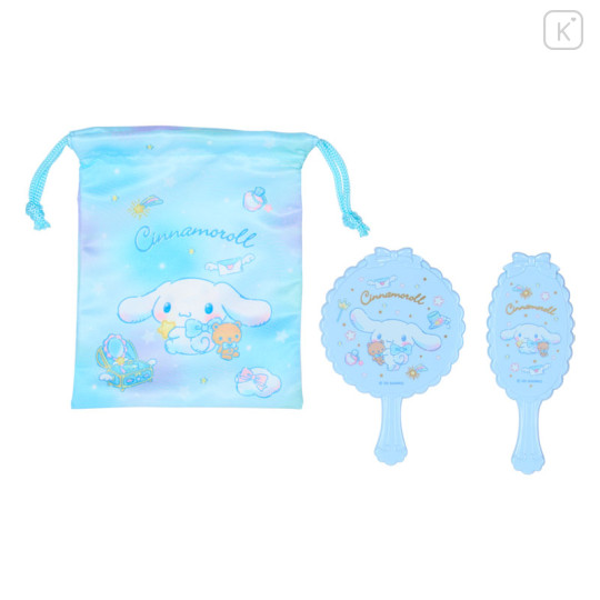 Japan Sanrio Original Mirror & Brush Set - Cinnamoroll - 1