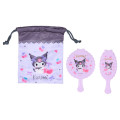 Japan Sanrio Original Mirror & Brush Set - Kuromi - 1