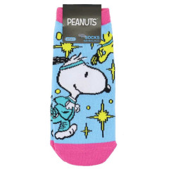Japan Peanuts Fluffy Socks - Snoopy & Woodstock : Jogging Light Blue