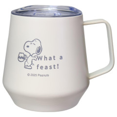 Japan Peanuts Stainless Steel Mug with Lid - Snoopy : Feast Ivory