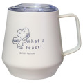 Japan Peanuts Stainless Steel Mug with Lid - Snoopy : Feast Ivory - 1