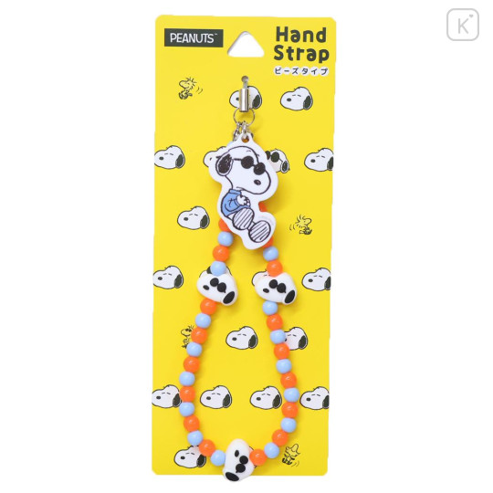 Japan Peanuts Mobile Hand Strap - Snoopy : Joe Cool Orange Blue - 1