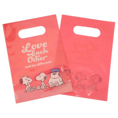 Japan Peanuts Wrapping Bag Set - Snoopy : Love Each Other Be Different Light Red