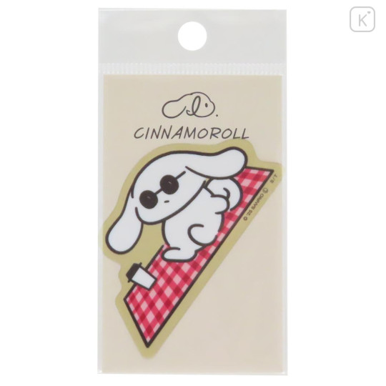 Japan Sanrio Vinyl Sticker - I.Cinnamoroll : Sunglasses Relax - 1