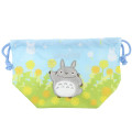 Japan Ghibli Drawstring Pouch & Lunch Bag - My Neighbor Totoro : Dandelion Flower Blue Sky - 1