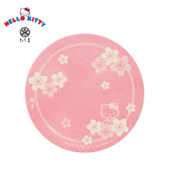 Japan Sanrio Tachikichi Water-absorbing Coaster - Hello Kitty : Cherry Blossom Silhouette