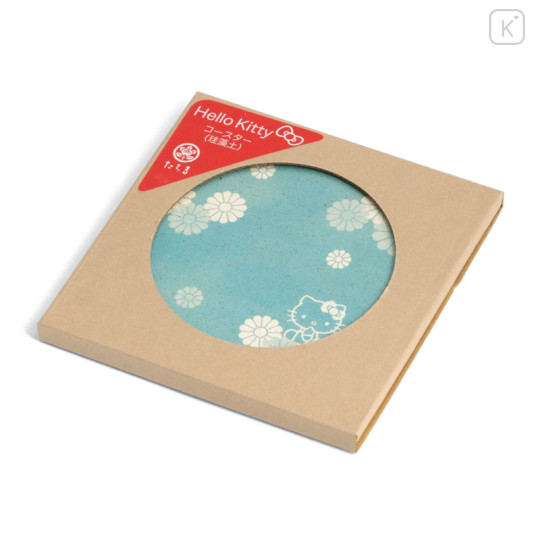 Japan Sanrio Tachikichi Water-absorbing Coaster - Hello Kitty : Chrysanthemum Silhouette - 3
