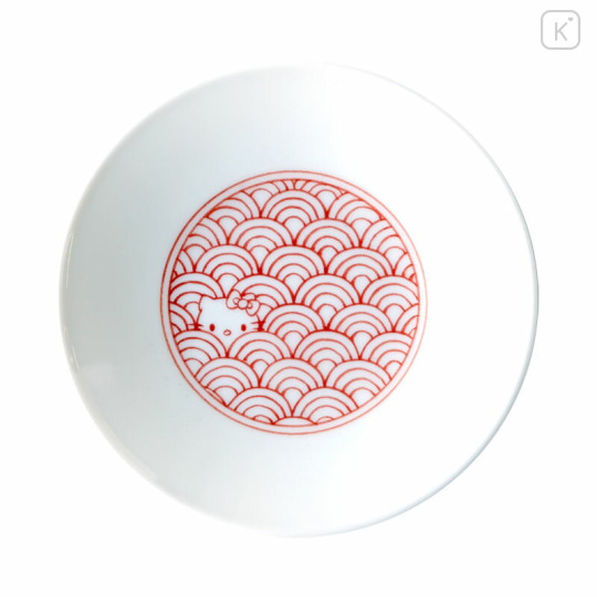 Japan Sanrio Tachikichi Auspicious Small Plate Set - Hello Kitty : Red - 2