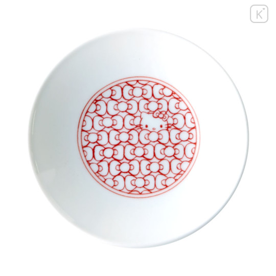 Japan Sanrio Tachikichi Auspicious Small Plate Set - Hello Kitty : Red - 3