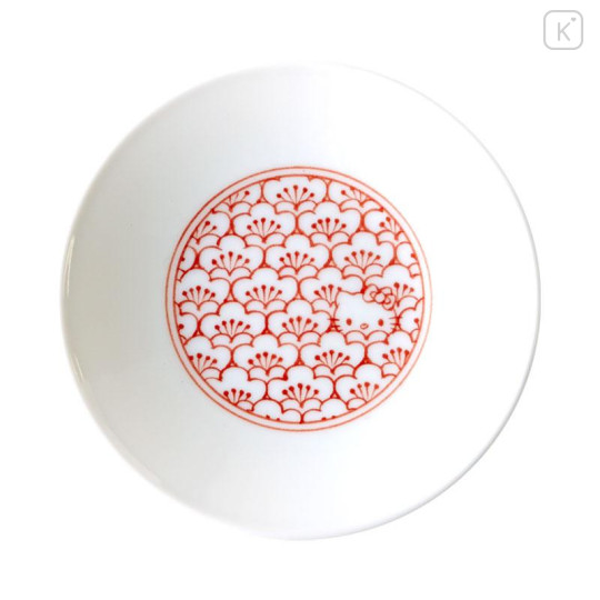 Japan Sanrio Tachikichi Auspicious Small Plate Set - Hello Kitty : Red - 4