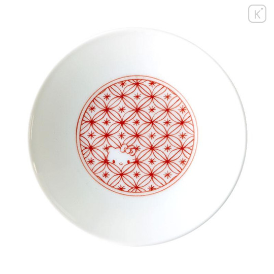 Japan Sanrio Tachikichi Auspicious Small Plate Set - Hello Kitty : Red - 6