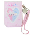 Japan Heisei Retro Pass Case Card Holder & Reel - Magical Berry Rabbit Pink - 1