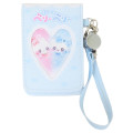 Japan Heisei Retro Pass Case Card Holder & Reel - Magical Berry Rabbit Blue - 1