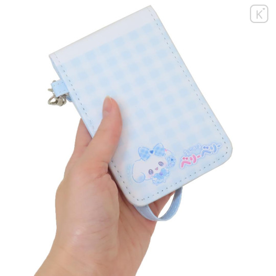 Japan Heisei Retro Pass Case Card Holder & Reel - Magical Berry Rabbit Blue - 2