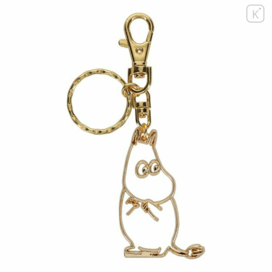Japan Moomin Metal Keychain - Moomintroll : Scared Gold - 1