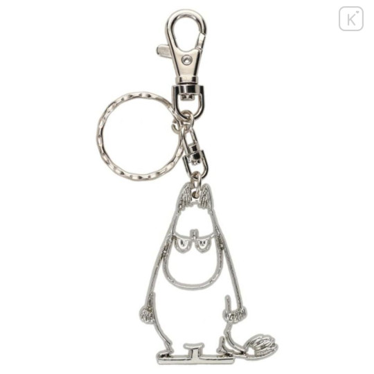 Japan Moomin Metal Keychain - Moomintroll : Angry Silver - 1