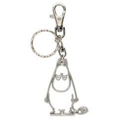 Japan Moomin Metal Keychain - Moomintroll : Angry Silver