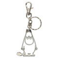 Japan Moomin Metal Keychain - Moomintroll : Angry Silver - 2