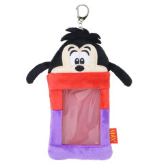 Japan Disney Photo Holder Card Case Keychain - Goofy : Son Max Fluffy Face