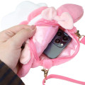 Japan Sanrio Plush Pochette Crossbody Shoulder Bag - My Melody : Pink Ribbon - 3