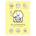 Japan San-X A4 Clear File Folder - Mainichi Hamuchima : Little Moments of Joy Yellow - 1