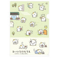 Japan San-X A4 Clear File Folder - Mainichi Hamuchima : Little Moments of Joy Green - 1