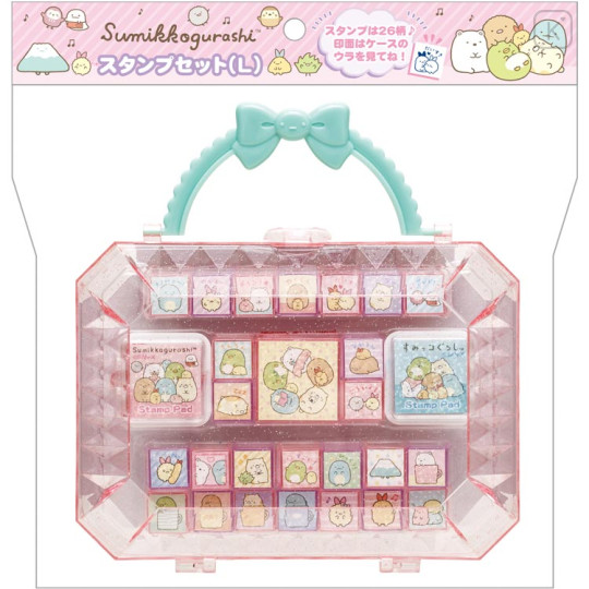 Japan San-X Stamp Chops Set (L) - Sumikko Gurashi : Pink - 1