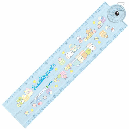 Japan San-X Folding Ruler 30cm - Sumikko Gurashi : Happy School Blue - 2
