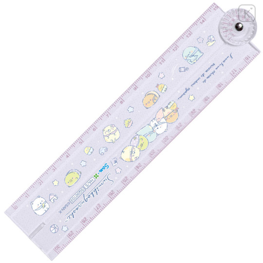 Japan San-X Folding Ruler 30cm - Sumikko Gurashi : Happy School Purple - 2