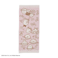Japan San-X Jacquard Face Towel - Sumikko Gurashi : Playground Gingham Pink