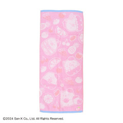 Japan San-X Jacquard Face Towel - Sumikko Gurashi : Fruit Vacation Pink