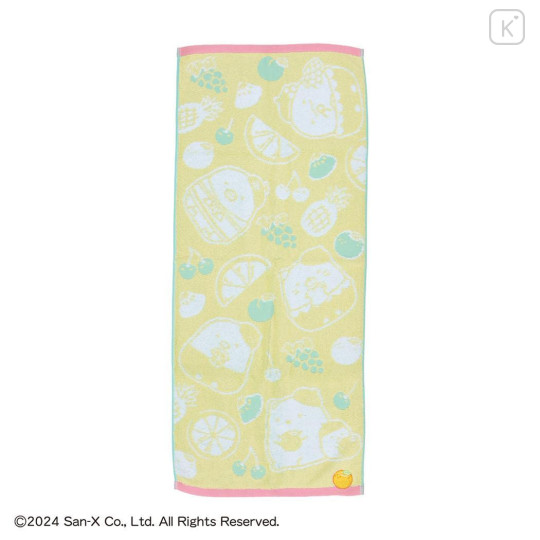 Japan San-X Jacquard Face Towel - Sumikko Gurashi : Fruit Vacation Yellow - 1