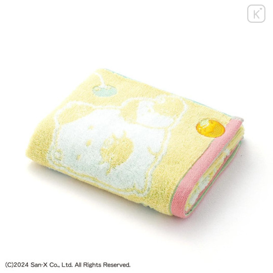 Japan San-X Jacquard Face Towel - Sumikko Gurashi : Fruit Vacation Yellow - 3