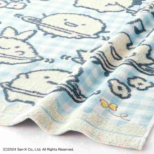 Japan San-X Loop Wash Towel - Sumikko Gurashi : Playground Gingham Blue - 2