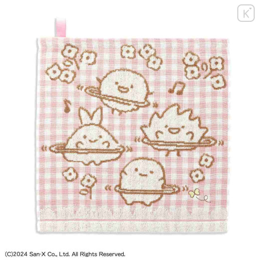 Japan San-X Loop Wash Towel - Sumikko Gurashi : Playground Gingham Pink - 1