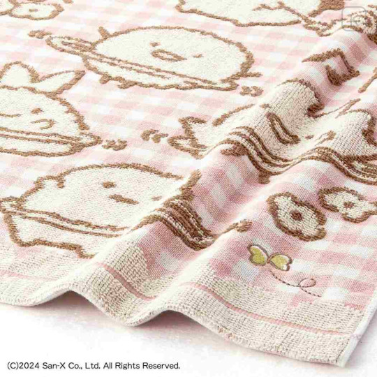 Japan San-X Loop Wash Towel - Sumikko Gurashi : Playground Gingham Pink - 2