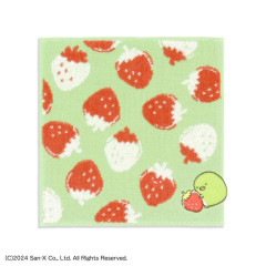 Japan San-X Gauze Towel Handkerchief - Sumikko Gurashi : Penguin? Strawberry Green